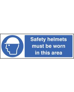 Safety helmets must be worn in this area Rigid Plastic 300x100
