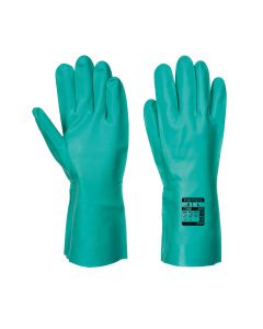 Flock Lined Solvent Resistant Chemical Gauntlet