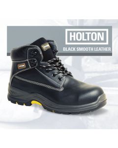 Holton - Black Leather Safety Boot S3
