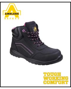F943 BLACK/PINK LADIES TRIM AMBLERS BOOT 