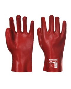 Red PVC Gauntlet Glove 10.5" - A427