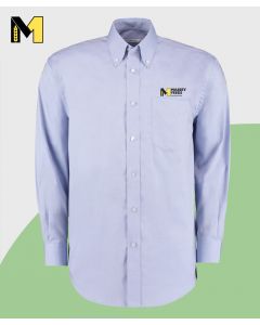 Mens Long Sleeve Shirt Light Blue - with Front and Nape Logo