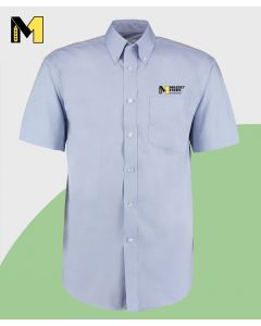 Mens Short Sleeve Shirt Light Blue - with Front and Nape Logo