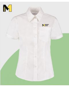 Ladies Short Sleeve Shirt White - with Front and Nape Logo