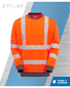 RCT807 PULSAR REACT HI-VIS ORANGE SWEATSHIRT 