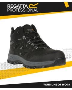 REGATTA MUDSTONE SBP SAFETY HIKER BOOT - BLACK