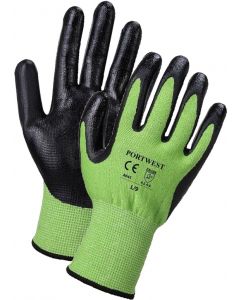 RL052 Cut 5 Glove Green/Black PU A645 - SINGLE PAIR