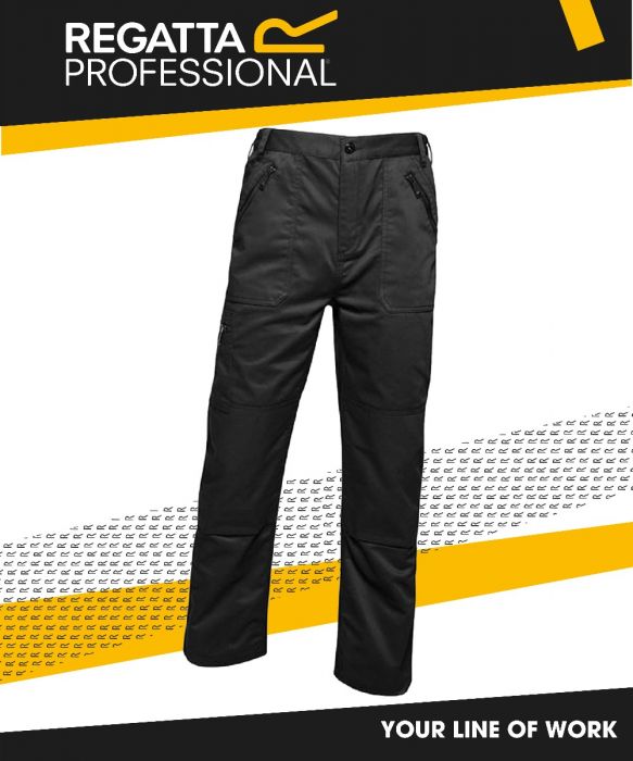 Mens Lined Action Trousers  Black  Regatta UK